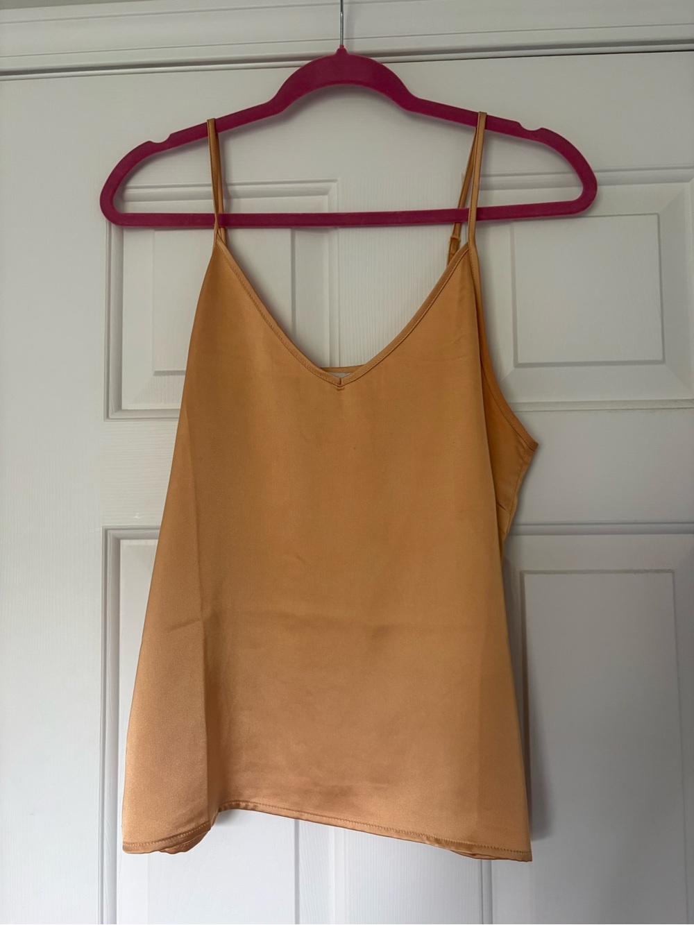Rachel Zoe Satin V-Neck Camisole in Mustard Gold
